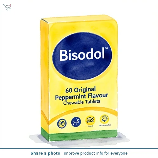 Bisodol 60 Original Peppermint Flavour Chewable Tablets