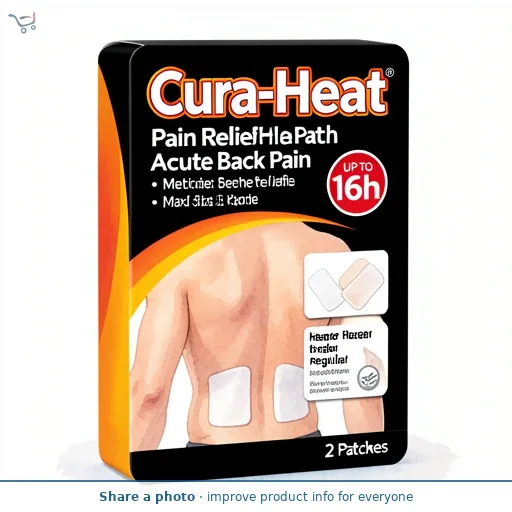 Cura-Heat Pain Relief Heat Patch Acute Back Pain Max Size 2 Patches