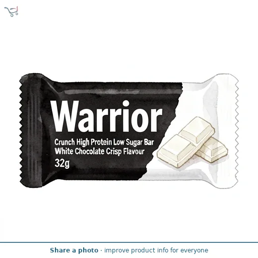 Warrior Crunch High Protein Low Sugar Bar White Chocolate Crisp Flavour 32g