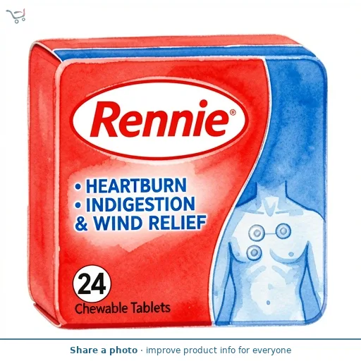 Rennie Peppermint Heartburn & Indigestion Chewable Tablets