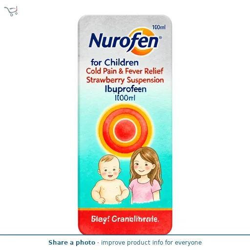 Nurofen for Children Strawberry Cold Fever/Pain Ibuprofen