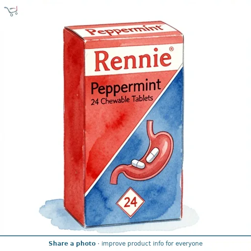 Rennie Peppermint 24 Chewable Tablets