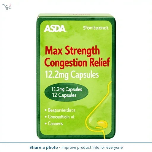 ASDA Max Strength Congestion Relief 12.2mg Capsules 12 Capsules