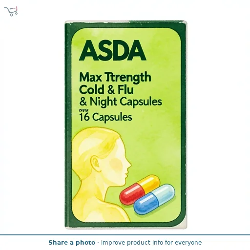 ASDA Max Strength Cold & Flu Day & Night Capsules 16 Capsules