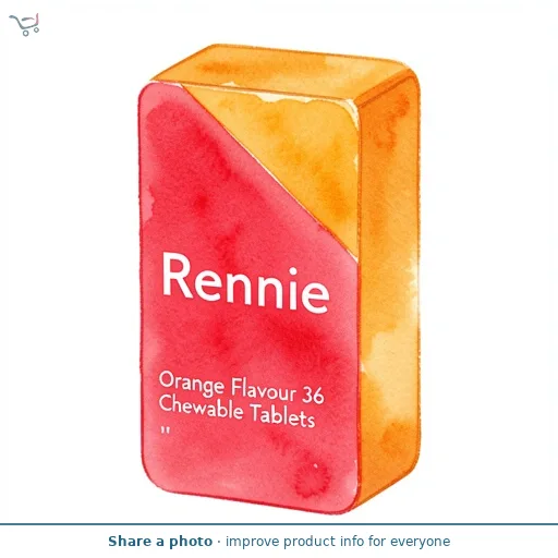 Rennie Orange Heartburn & Indigestion Chewable Tablets