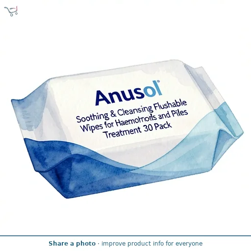Anusol Soothing & Cleansing Flushable Wipes for Haemorrhoids and Piles Treatment 30 Pack