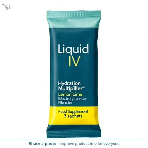 Liquid IV Hydration Multiplier* Lemon Lime Electrolyte Powder Mix Food Supplement 3 sachets