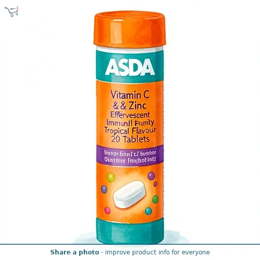 ASDA Vitamin C & Zinc Effervescent Immunity Tropical Flavour 20 Tablets