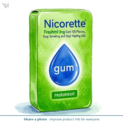 Nicorette Freshmint 2mg Gum 105 Pieces, Stop Smoking and Stop Vaping Aid.