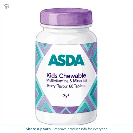 ASDA Kids Chewable Multivitamins & Minerals Berry Flavour 60 Tablets 3y+