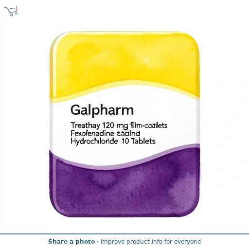 Galpharm Treathay 120mg Film-Coated Tablets Fexofenadine Hydrochloride 10 Tablets