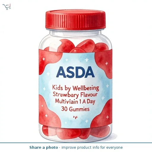 ASDA Kids by  Wellbeing Strawberry Flavour Multivitamin 1 A Day 3y+ 30 Gummies