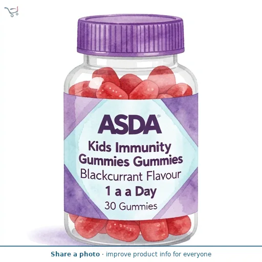 ASDA Kids Immunity Gummies Blackcurrant Flavour 1 a Day 30 Gummies
