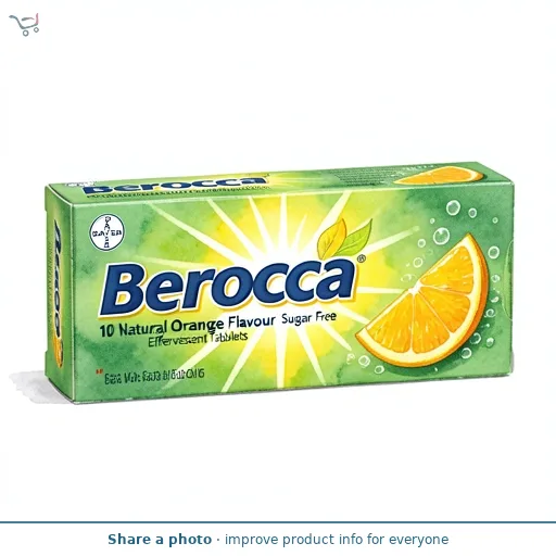 Berocca 10 Natural Orange Flavour Sugar Free Effervescent Tablets