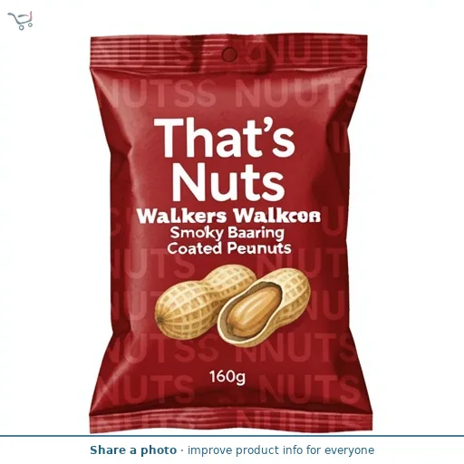 That’s Nuts That’s Nuts Walkers Smoky Bacon Sharing Coated Peanuts 160g