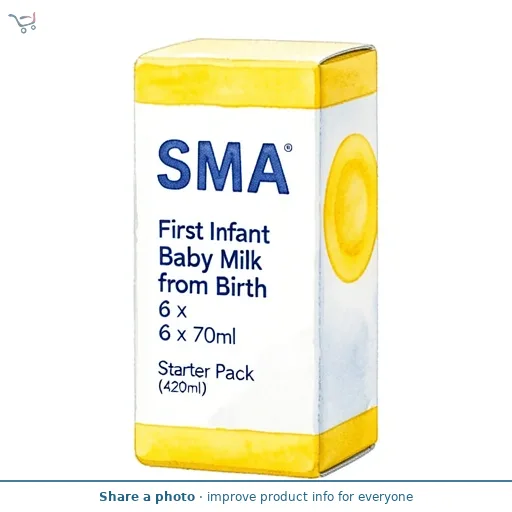SMA First Infant Baby Milk from Birth 6 x 70ml (420ml)