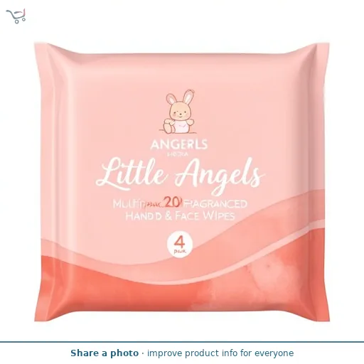 LITTLE ANGELS by ASDA 20 Multipack Fragranced Hand & Face Wipes 4 pack