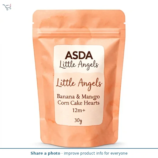 ASDA Little Angels Little Angels Banana & Mango Corn Cake Hearts 12m+ 30g