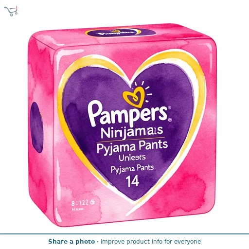 Pampers Ninjamas Pyjama Pants Unisex Hearts, 8 - 12 Years, 14 Pyjama Pants