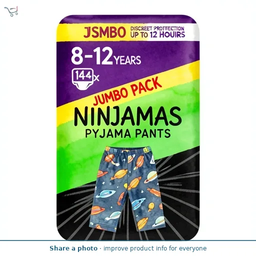 Pampers Ninjamas Pyjama Pants Unisex Spaceships, 8 - 12 Years, 14 Pyjama Pants