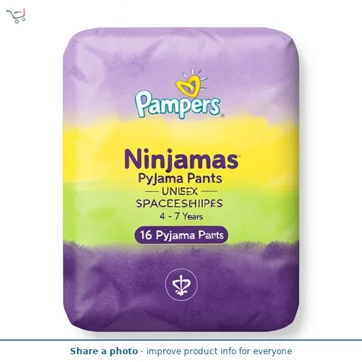 Pampers Ninjamas Pyjama Pants Unisex Spaceships, 4 - 7 Years, 16 Pyjama Pants