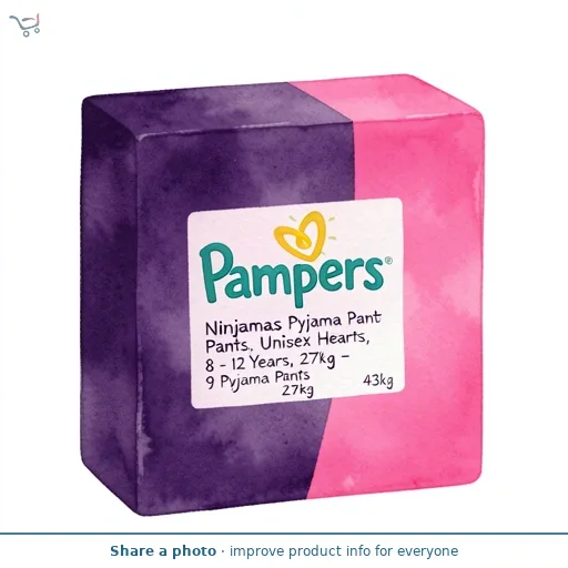 Pampers Ninjamas Pyjama Pants Unisex Hearts, 8 - 12 Years, 9 Pyjama Pants, 27kg - 43kg