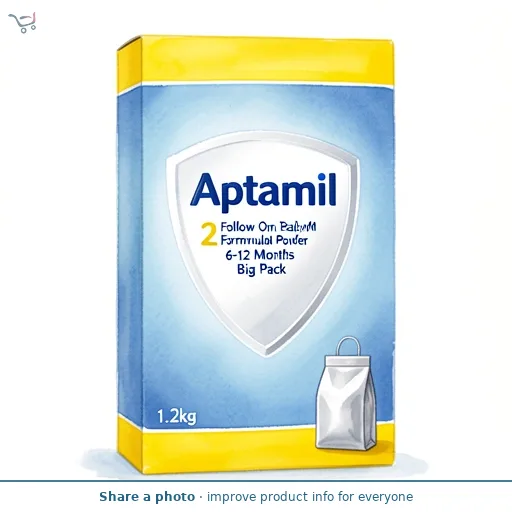Aptamil 2 Follow On Baby Milk Formula Powder, 6-12 Months, Big Pack, 1.2kg
