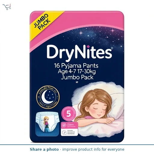 DryNites 16 Pyjama Pants Age 4-7 17-30kg Jumbo Pack