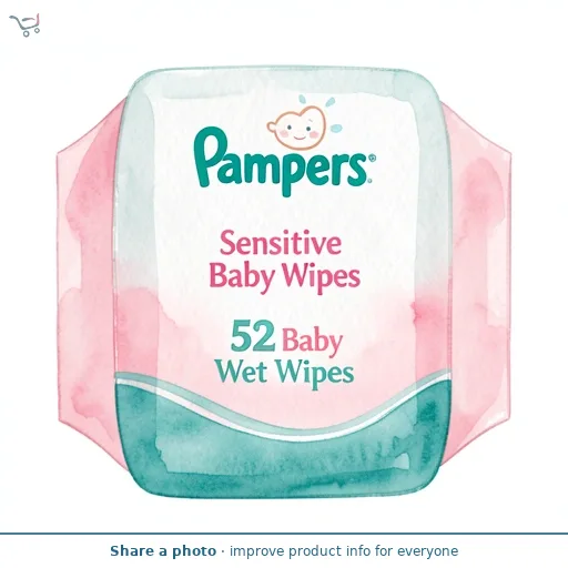 Pampers Sensitive Baby Wipes, 52 Baby Wet Wipes