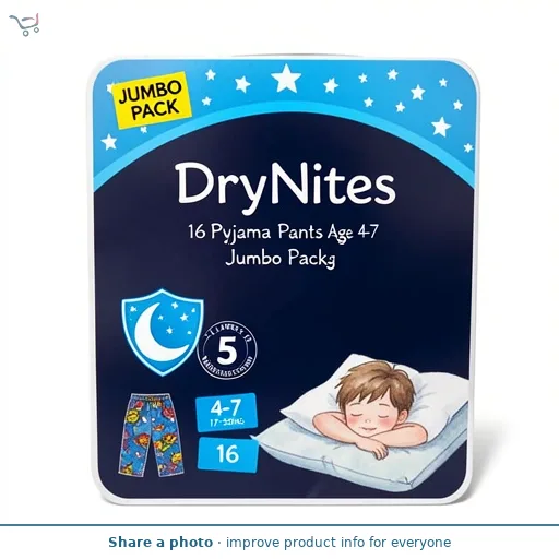 DryNites 16 Pyjama Pants Age 4-7 17-30kg Jumbo Pack