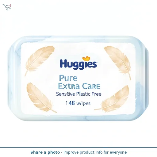 Huggies Huggies Pure Extra Care Sensitive Plastic Free Baby wipes- 1 pack of 48 wipes
