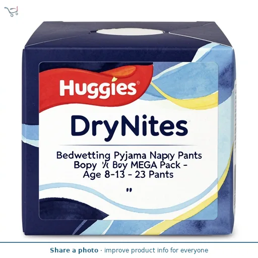 Huggies DryNites Bedwetting Pyjama Nappy Pants Boy MEGA Pack - Age 8-13 - 23 Pants