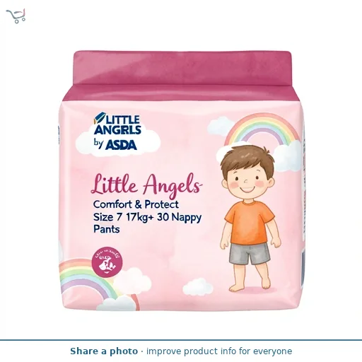 LITTLE ANGELS by ASDA Comfort & Protect Size 7 17kg+ 30 Nappy Pants