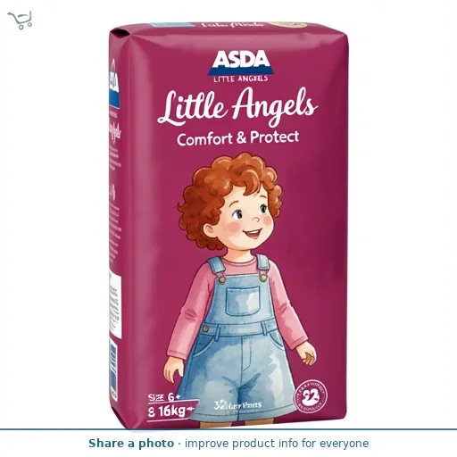 LITTLE ANGELS by ASDA Comfort & Protect Size 6+ 16kg+ 32 Nappy Pants