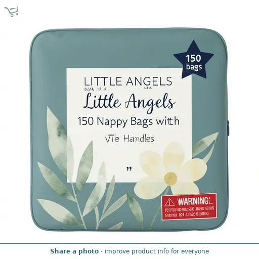 LITTLE ANGELS by ASDA 150 Nappy Bags with Tie Handles