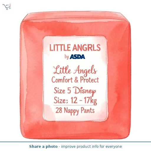 LITTLE ANGELS by ASDA Comfort & Protect Size 5 Disney 12 - 17kg 28 Nappy Pants