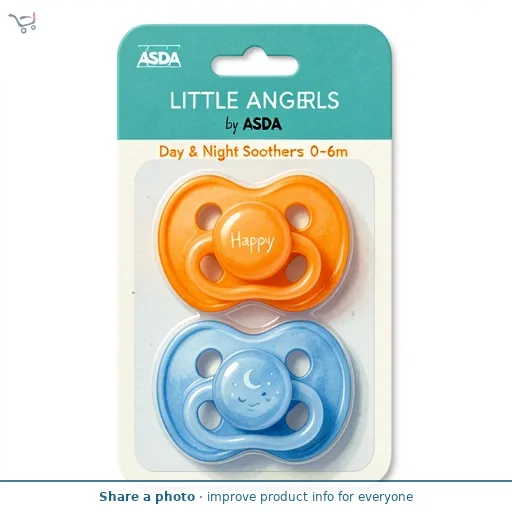 LITTLE ANGELS by ASDA Day & Night Soothers 0-6m