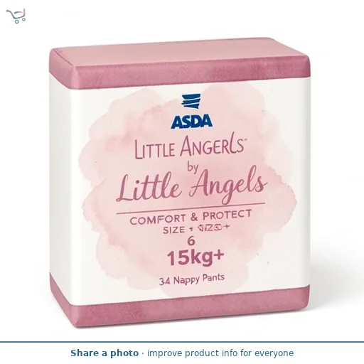 LITTLE ANGELS by ASDA Comfort & Protect Size 6 15kg+ 34 Nappy Pants