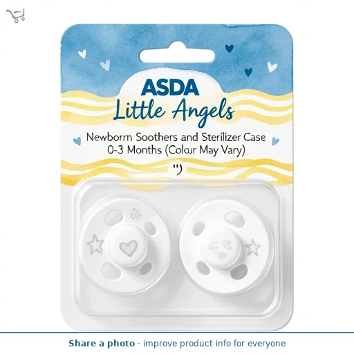 ASDA Little Angels Newborn Soothers and Steriliser Case 0-3 Months (Colour May Vary)