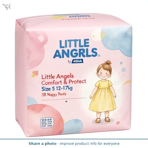 LITTLE ANGELS by ASDA Comfort & Protect Size 5 12-17kg 38 Nappy Pants