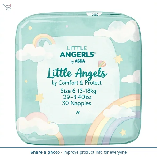 LITTLE ANGELS by ASDA by  Comfort & Protect Size 6 13-18kg 29-40lbs 30 Nappies