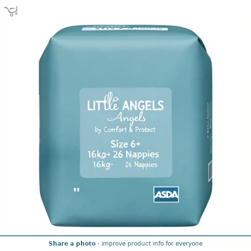 LITTLE ANGELS by ASDA by  Comfort & Protect Size 6+ 16kg+ 26 Nappies