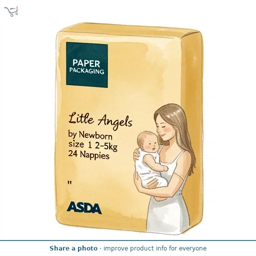 LITTLE ANGELS by ASDA by  Newborn size 1 2-5kg 24 Nappies