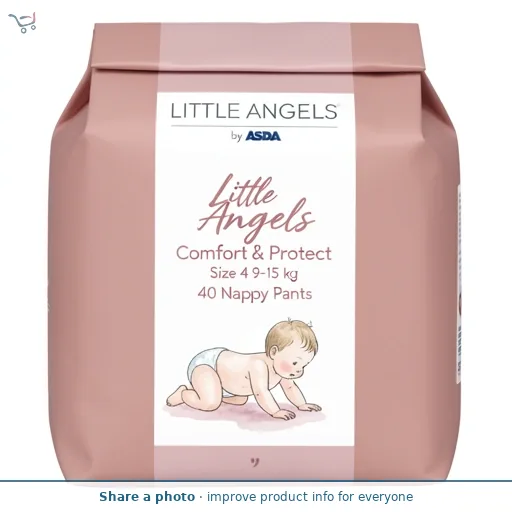 LITTLE ANGELS by ASDA Comfort & Protect Size 4 9-15 kg 40 Nappy Pants
