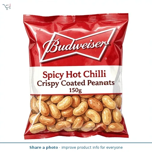 Budweiser Spicy Hot Chilli Crispy Coated Peanuts 150g