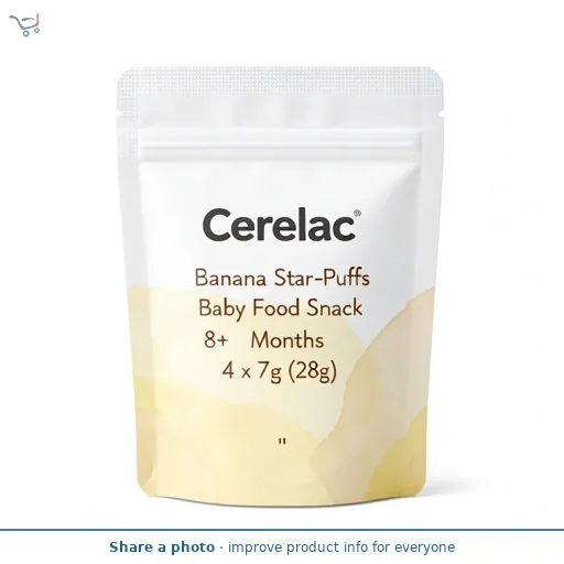 Cerelac Banana Star-Puffs Baby Finger Food 8+ Months 4 x 7g (28g)