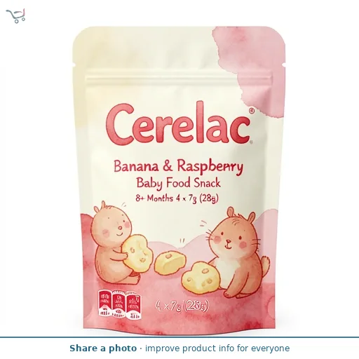 Cerelac Banana & Raspberry Star-Puffs Baby Finger Food 8+ Months 4 x 7g (28g)