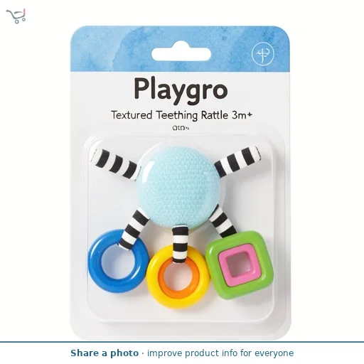 Playgro Textured Teething Rattle 3m+