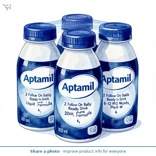 Aptamil 2 Follow On Baby Milk Ready to Drink Liquid Formula, 6-12 Months, 200 ml, Pack of 6