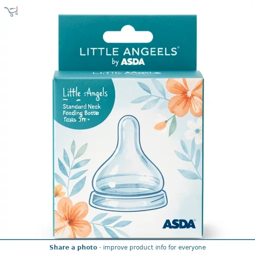 LITTLE ANGELS by ASDA 2 Standard Neck Feeding Bottle Teats 3m+